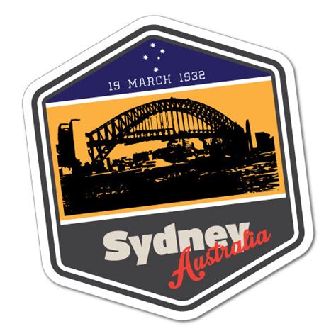 Australia Vintage Sydney Iconic Harbour Bridge Sticker Australian