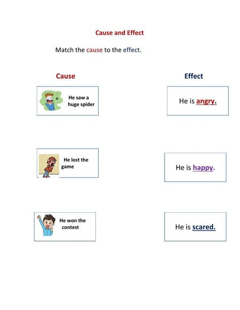 Cause And Effect Matching Game