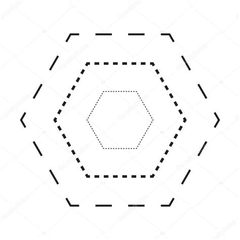 Rastreando el símbolo de la forma del hexágono el elemento de línea