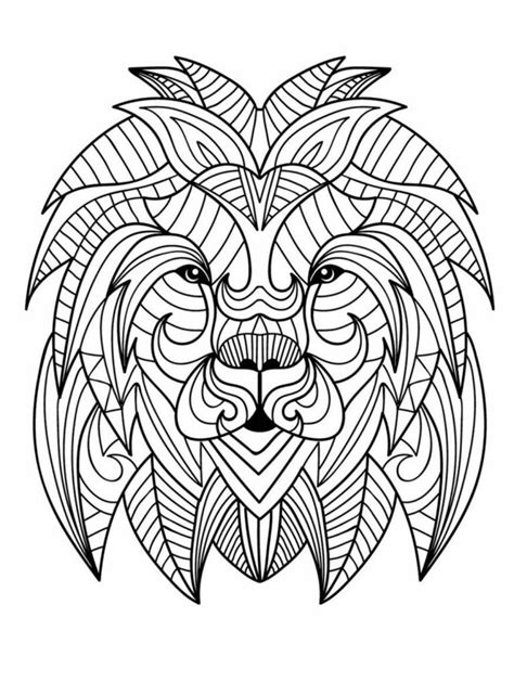 8 Mandala Tête De Lion Facile Zentangle Dessin Anti Stress N°1