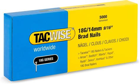 TACWISE 1724 Clous de Finition Brad Galvanisés de Type 18G 14 mm Lot