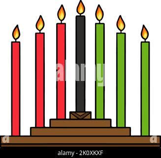 Kwanzaa Kinara Cartoon Colored Clipart Stock Vector Image Art Alamy