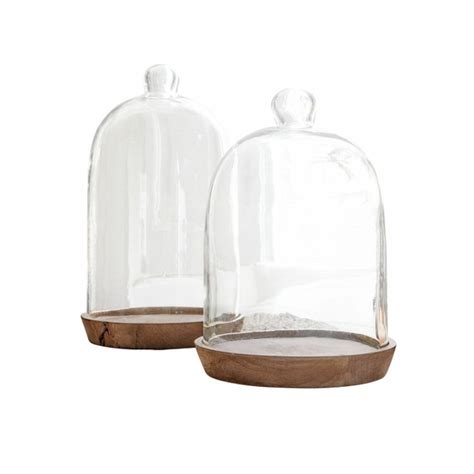 Lot De 2 Cloches En Verre Avec Plateaux New Hampshire LOBERON