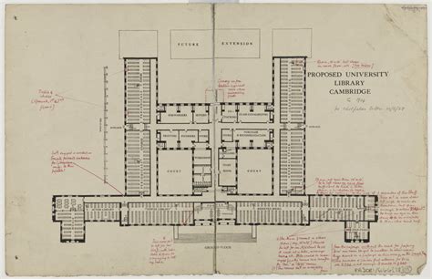 Designs for the University Library, Cambridge: ground floor plan ...