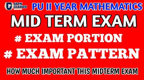 Nd Pu Maths Midterm Exam Nd P U Maths Mid Term Exam Pattern