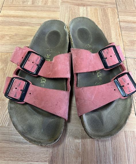 Rare🔥 Birkenstock Arizona Red Suede Leather Sandals  Gem