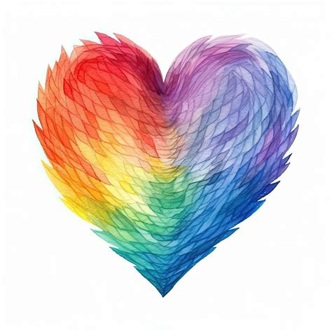 Rainbow watercolor heart isolated. Illustration 23855897 Stock Photo at Vecteezy