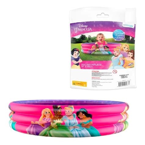 Piscina Infantil 130 Litros 97x20cm Princesas Disney Rosa Etitoys