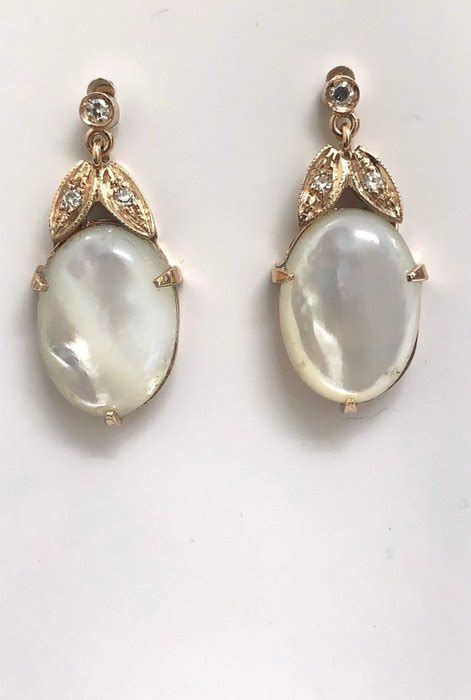 Kt Yellow Gold Earrings Diamonds Catawiki