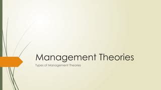 Management Theories Types Of Management PPT