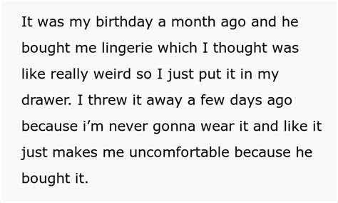 Friends Brother Gets Livid Over This 19 Y O Throwing Away His Pricey Lingerie Birthday Gift