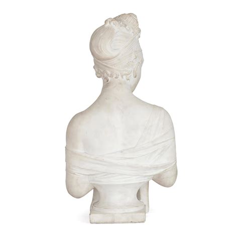 Neoclassical Style Marble Female Bust After Joseph Chinard For Sale At