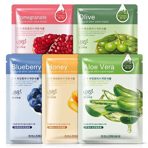 1PCS Face Sheet Mask Aloe Honey Olives Pomegranate Facial Mask ...