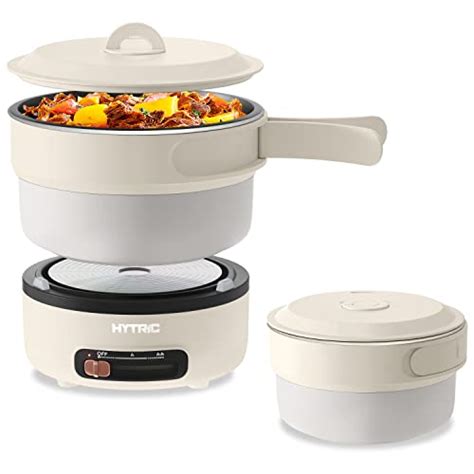 HYTRIC Electric Hot Pot L Portable Electric Cooker With Foldable Handle Non Stick Electric