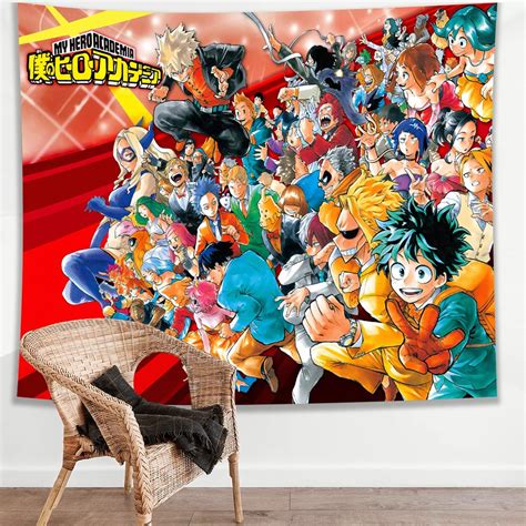 Tapisserie anime My Hero Academia Décoration murale pour chambre à