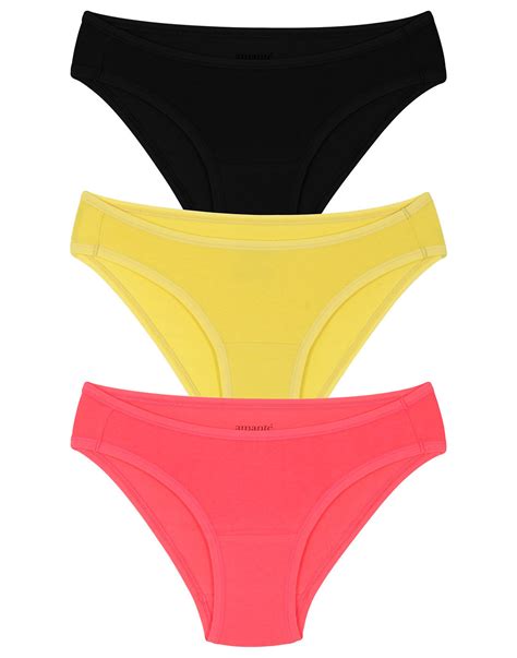 Amante Three Piece Bikini Panty Pack PPK33002 Coral Yellow Black Buy Amante Three Piece