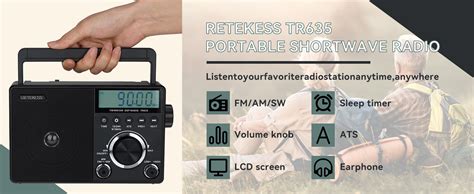 Retekess TR635 Portable Radio Radio AM FM SW Powered By AC Battery