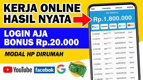 HASIL NYATA Kerja Online Tanpa Modal Dibayar Ratusan Ribu Perhari Cara