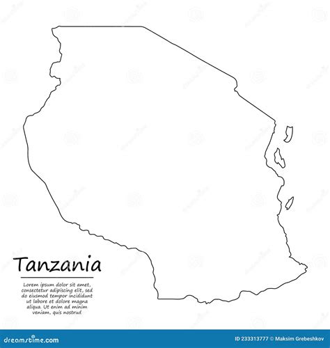 Tanzania Map Silhouette And Flag Royalty Free Illustration