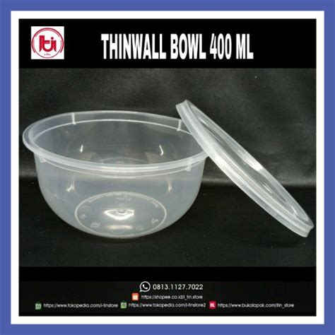 Jual THINWALL BOWL 400 ML MANGKUK PLASTIC 400ML MANGKOK SALAD