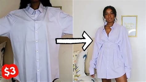 DIY Fitted Waist Dress From A Thrifted Mens Shirt YouTube