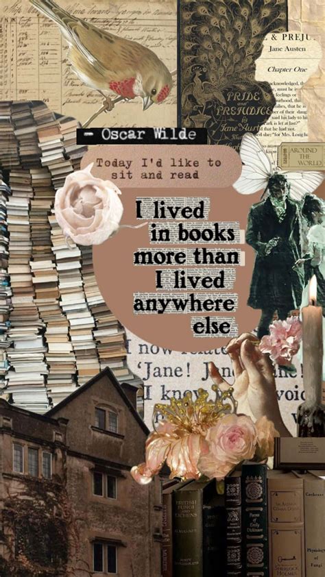 Download Vintage Book Lover Collage Wallpaper