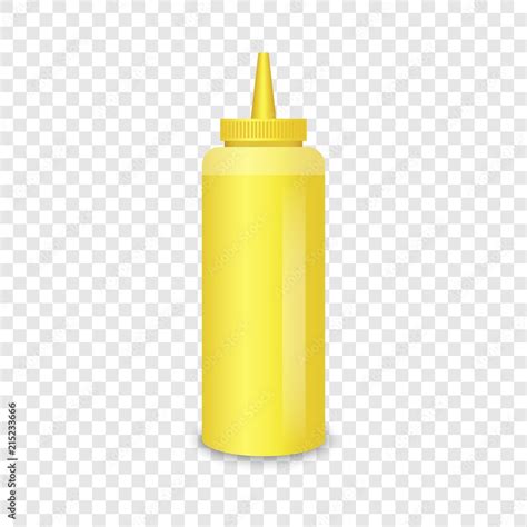 Mustard Bottle Mockup Realistic Illustration Of Mustard Bottle Vector