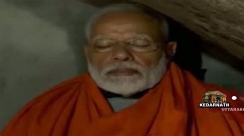 Watch Pm Modi Meditates Inside A Holy Cave In Kedarnath India Today