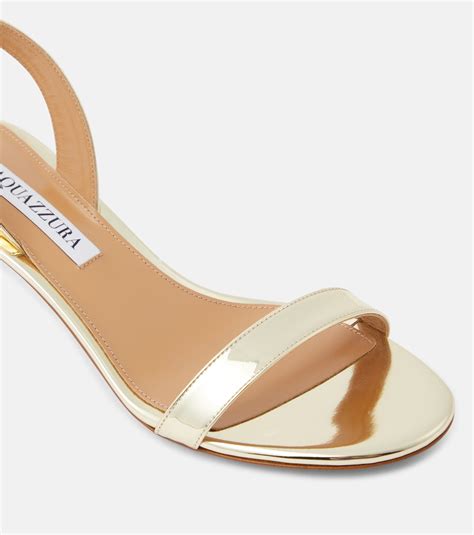 So Nude 50 Mirrored Faux Leather Sandals In Gold Aquazzura Mytheresa