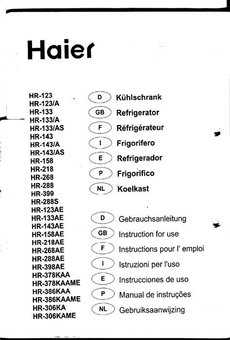 User Manual Haier Hr English Pages