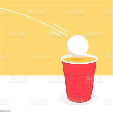 Plastic Cups Vector Red Beer Pong Plastic Cups With Ball Traditional