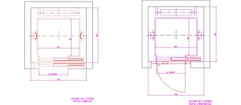 Bloques Autocad Gratis De Ascensor De Personas Con Puertas