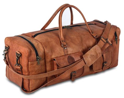 Free Shipping Leather Large 32 Inch Duffel Bags For Men Holdall