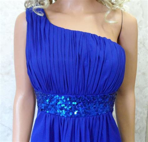 Blue Bridesmaid Dress Blue One Shoulder Dress