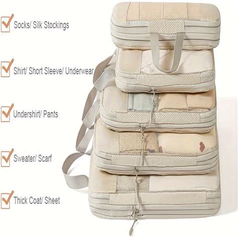 HYYANGUWENTI Lightweight Expandable Nylon Packing Cubes Set 5 Piece