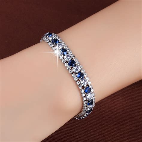 Simple Style Zircon Tennis Bangle Bracelet For Women Party Temu