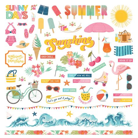 Photoplay Sweet Sunshine Collection 12 X 12 Cardstock Stickers