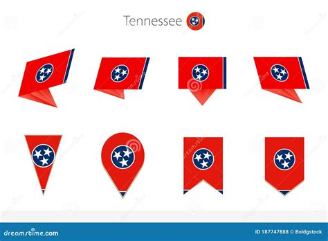 Tennessee US State Flag Collection, Eight Versions of Tennessee Vector ...