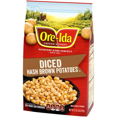 Ore Ida Diced Hash Brown Potatoes Front Right Elevated