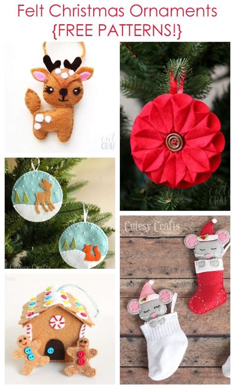 Free Felt Christmas Ornament Patterns Cutesy Crafts Diy Felt