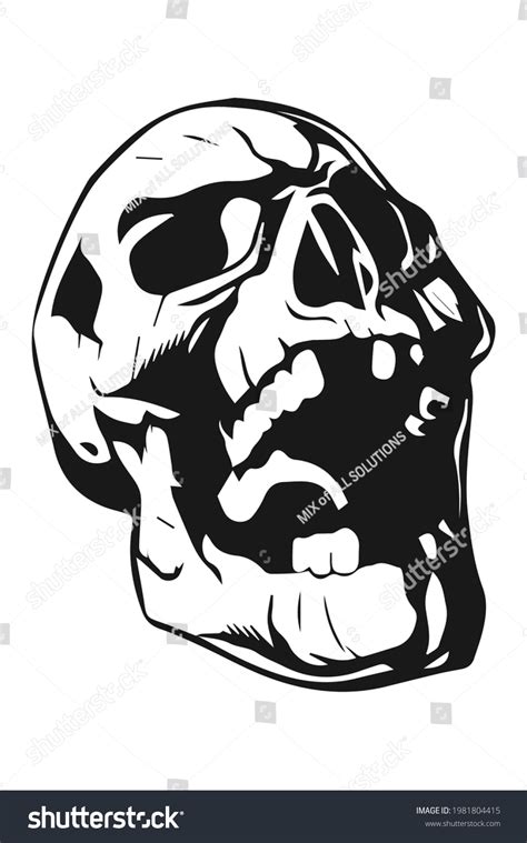 Anatomic Grunge Skull Vector Art Detailed Stock Vector Royalty Free