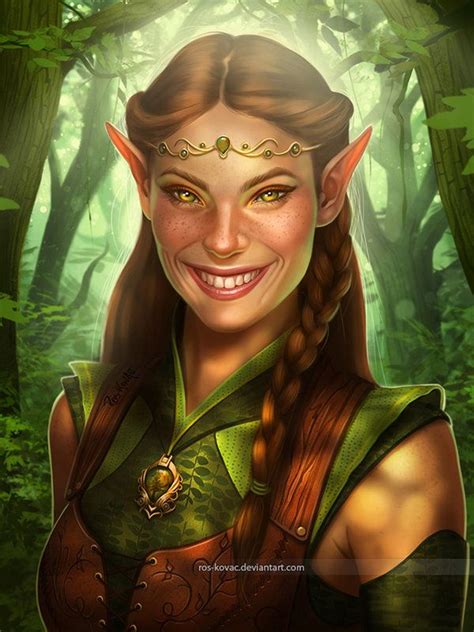 Wood Elf By Ros Kovac Wood Elf Elves Fantasy Elf Characters