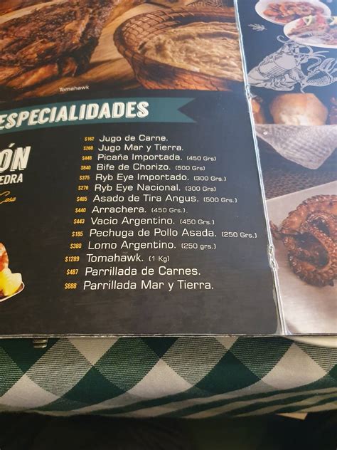 Carta Del Restaurante Asadero Argentino Orizaba Ote