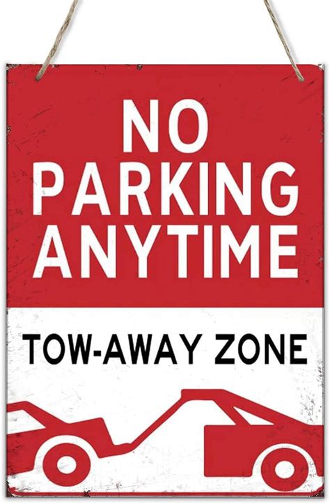 Wooden Sign X Inch No Parking Anytime Sign Durable No Parking Sign