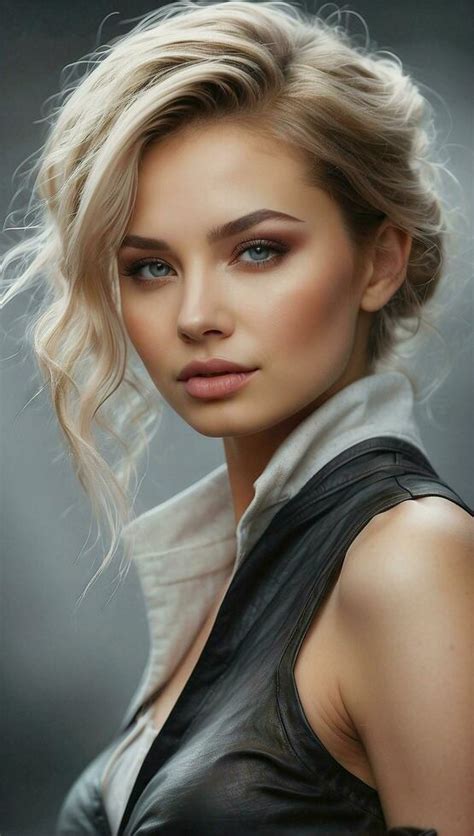 AI Generated Portrait Of Beautiful Woman Brunette On Color Background