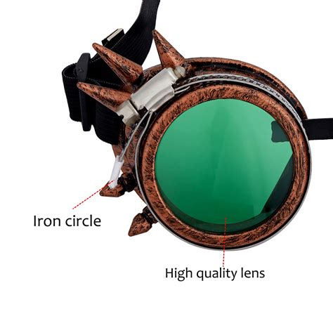 Futata Steampunk Goggle With Colored Lenses Ocular Loupe Welding