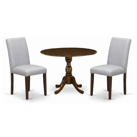 East West Furniture Dublin Piece Wood Dining Set In Walnut Gray