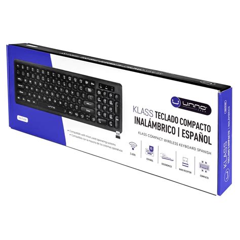 TECLADO UNNO TEKNO COMPACTO WIRELESS ESPA OL NEGRO 205886