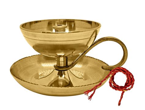 Buy Satvik Large Size Brass Akhand Aarti Diya With Ring Handle For Puja