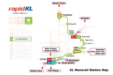 Kl Monorail Stations And Map Monorail In Kuala Lumpur How It Works